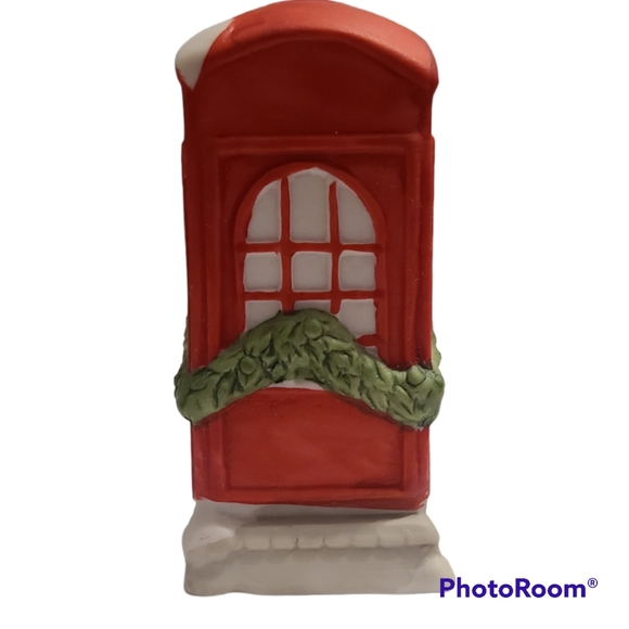 Vtg Christmas Ornament 1991 Dept. 56 Red Telephone Booth Rex & Lee Dickensville - Picture 4 of 6